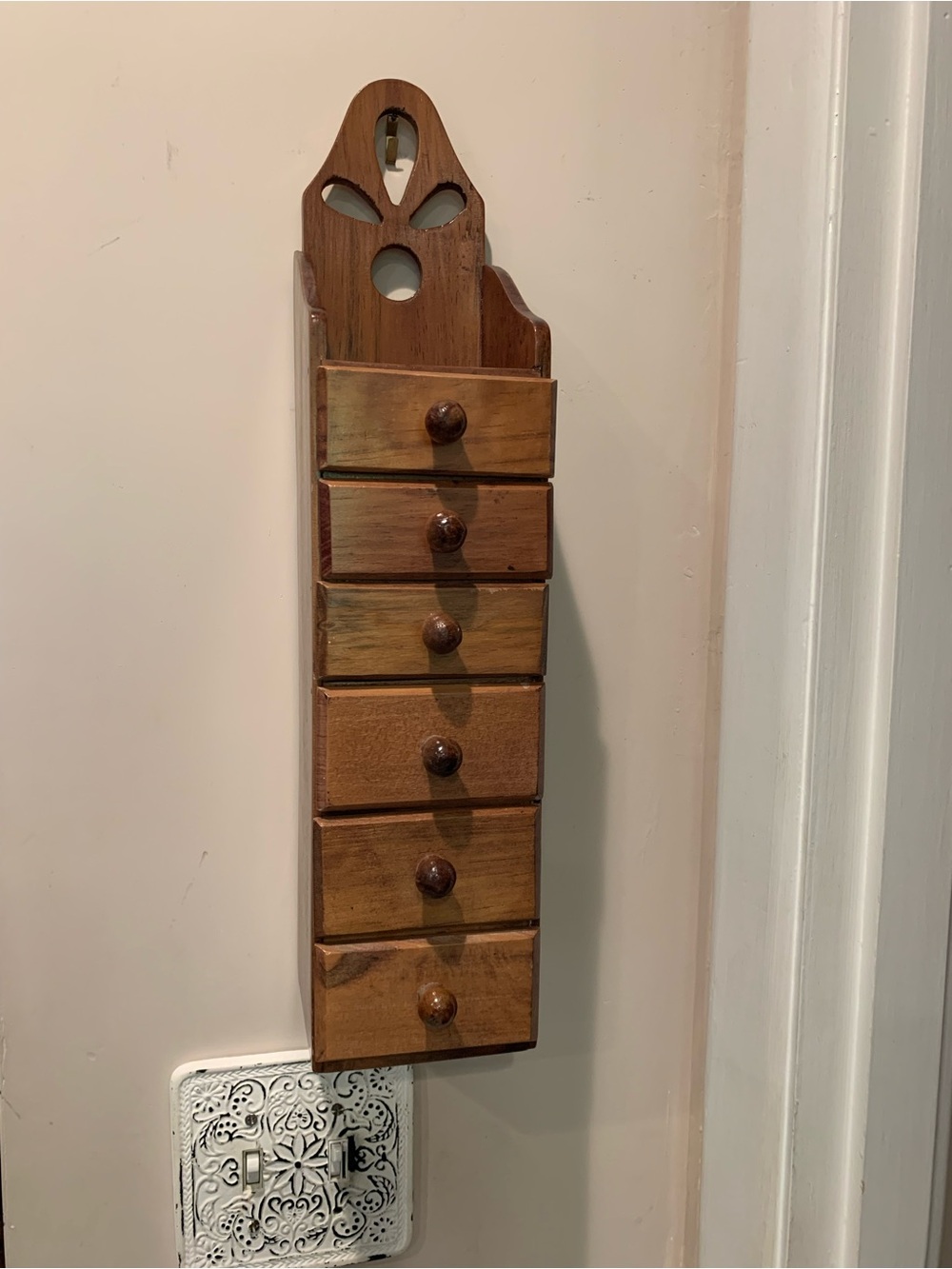 Vintage Stacked 6 Drawer Apothecary Spice Cabinet